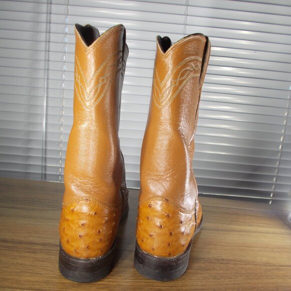 Justin 3186 Ostrich Full Quill Men's Size 6.5 Boots Made in USA - Picture 4 of 7